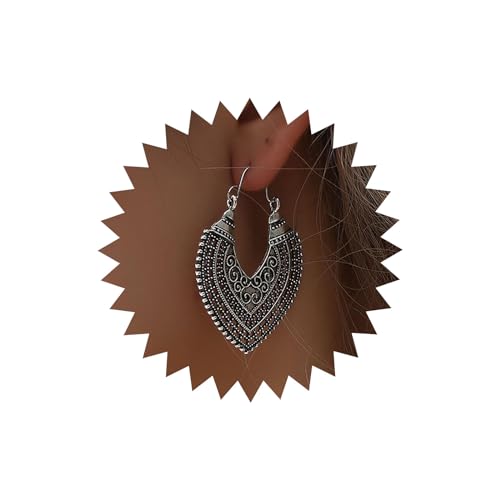 Atentuyi Boho Indiano Orecchini Gitani Vintage Etnico Antico Argento Moneta Lampadario Orecchini Tradizionali Jhumka Jhumki Orecchino Filigrana Dichiarazione Orecchini Gioielli Per Donne E Ragazze