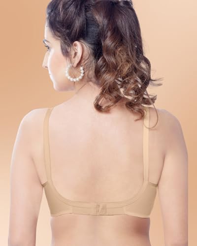 Image of Brida Kavya Xtra Soft Cotton Round Stitch Bra for Women | Full Coverage | Non-Padded | Wireless | Double Layer Support | Heavy Bust | Combo Pack | Colours May Vary