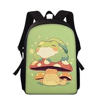 Wnbucioht Cute Frog Backpack for School Kids Children Bookbag Kawai Mushroom Frogs Schoolbags Little Girls Backpack for Preschool Kindergarten Casual Daypack Personalized Bagpack