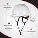 Xuhal 12 Pieces 4 Point Suspension Hard Hat Bulk Safety Helmets with Vents and Cotton Brow Pad ABS Construction Hardhats for Safety Adjustable Ratchet Hard Hats for Work Head Protection (White)
