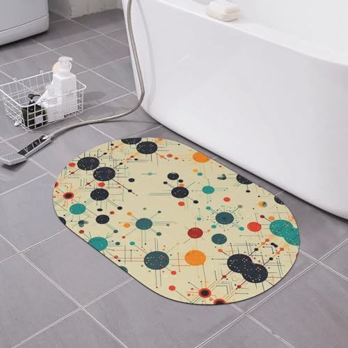Espace tapis de bain antidérapant géométrique pour sortie de douche - 2