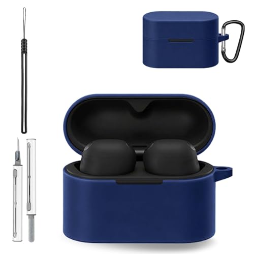 Sony WF-1000XM6�p�V���R���P�[�X�J�o�[ �\�t�g�X�L�� �V���R���P�[�X�J�o�[ WF-1000XM6�p �L�[�`�F�[���t�� ����\ �h�� �j�����p ���S�ی�P�[�X �u���[