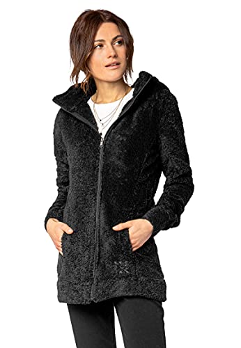 Sublevel Damen Fleece-Mantel: Kuschelige Teddyfleece...