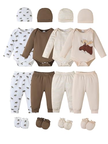 Newborn Baby Boys Clothes Outfits Funny Pattern Romper Pants Set Infant Unisex Baby Clothing 12Pcs