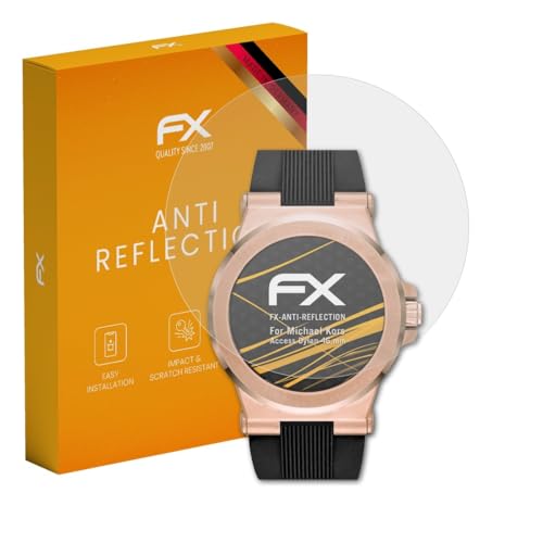 atFoliX Bildschirmfolie kompatibel mit Michael Kors Access Dylan 46 mm Schutzfolie, entspiegelnde & stoßdämpfende FX Folie (3X)