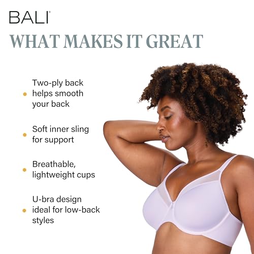 Image of Bali Women's Seamless Underwire Bra, One Smooth U Smoothing Underwire Bras for Women, Convertible Straps, Ultra Light