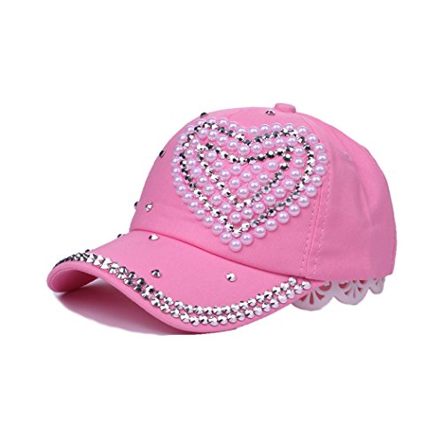 Image of Adjustable Women Men Bling Rhinestone Denim Baseball Cap Hat