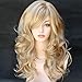 BERON Fashion 21 Inches Middle Lenght Curly Wig for Women Ladies(Mix Blonde)
