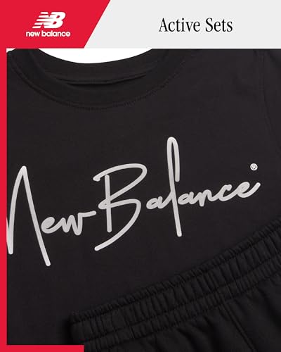 Image of New Balance Active Boys Short Sets - 2 Piece Short Sleeve Workout T Shirt and Fleece Kids Shorts Boys Athletic Sets (8-12)