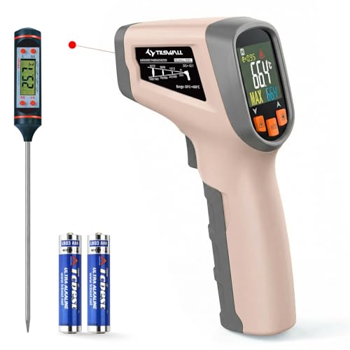Tilswall Infrared Thermometer, Laser Temperature Gun -58°F~1112°F, Pink