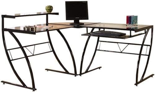Z-Line Designs Belaire Glass L-Shaped Computer Desk