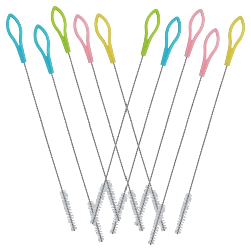 Cepillos de paja, 10 cepillos de limpieza, cepillos de paja de acero inoxidable, pajita, cepillos para tubos de ensayo, limpiador de tubos de paja