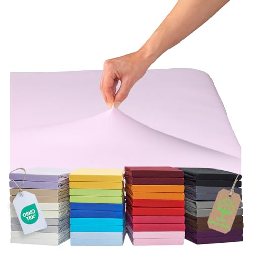MALIKA® Spannbettlaken 90x200cm - 100x200cm Baumwolle Bettlaken Jersey Betttuch Spannbetttuch Laken - Matratzenhöhe bis 28 cm
