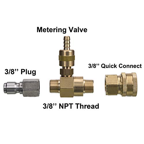 Image of M MINGLE Adjustable Chemical Injector Kit for Pressure Washer, Soap Injector, 3 /8 Inch Quick Connector
