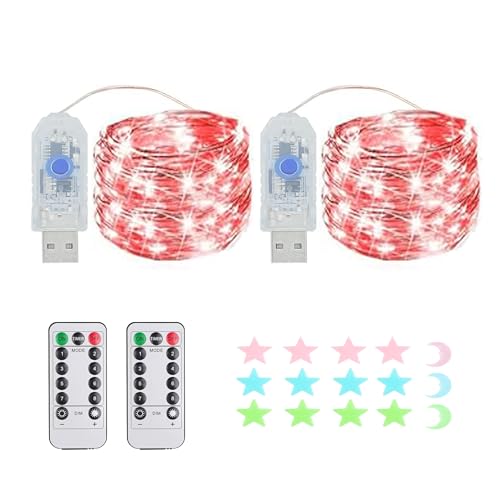 【Facile da installare e forma】 - Eccellente flessibilità, il filo di rame pieghevole può essere facilmente incorporato nelle forme desiderate. Con porta USB, che permette di collegare le luci con un adattatore USB e un power bank/computer, oltre a qualsiasi altra fonte di alimentazione con interfaccia USB.