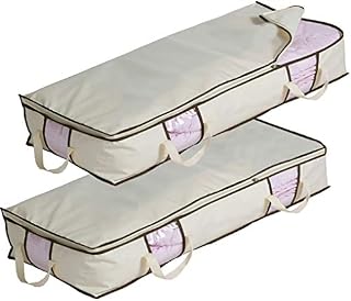 Misslo Jumbo Under The Bed Organizer for Comforters, Sturdy Oxford Fabric Blanket Storage