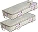 MISSLO Jumbo Under The Bed Organizer for Comforters, Sturdy Oxford Fabric Blanket Storage, Set of 2