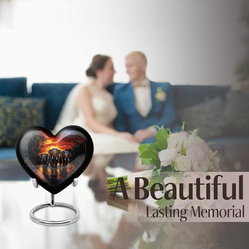 Image of Elephant Urn Keepsake Burial Urn for Mom & Dad 3 Inch 4 Qty | Small Cremation Urns for Human Ashes Adult Female Mini Funeral Urns for Women & Men