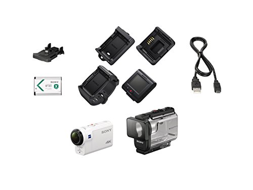 Sony FDRX3000R/W 4K HD Recording, Action Cam, Live View Underwater Camcorder, White