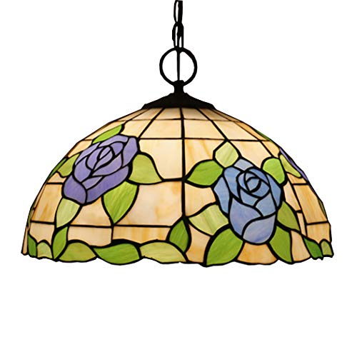 Lustres suspendus Tiffany vintage avec plafonnier 3 lumières E27