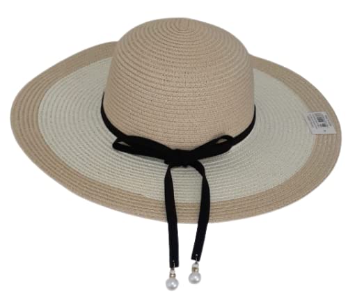 Chapéu Praia Feminino Laço Pérola (BEGE MÉDIO)