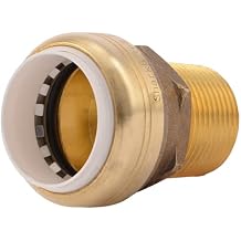 SharkBite 1 Inch PVC x 1 Inch MNPT Adapter, Push to Connect Brass Plumbing Fitting, PEX Pipe, Copper, CPVC, PE-RT, HDPE, UIP140A