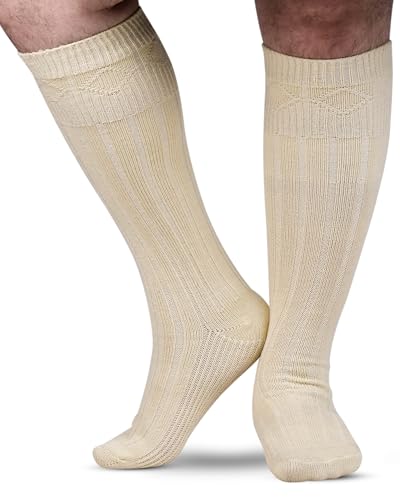 Highland Scottish Wool Blend Kilt Hose for Men Ribbed Socks for USA Shoe Sizes