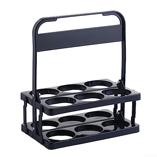Foldable Beer Rack, Black Reusable 6 Pack Beer Bottle Carrier Basket Bottle Holder For Bar Cabinet BBQ