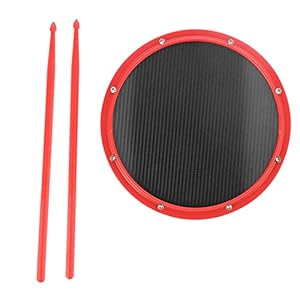 Stom Drum Pad, Carbon Fiber Dumb Drum Pad Drum Training Pad Carbon Fiber voor Familie voor Outdoor (rood)
