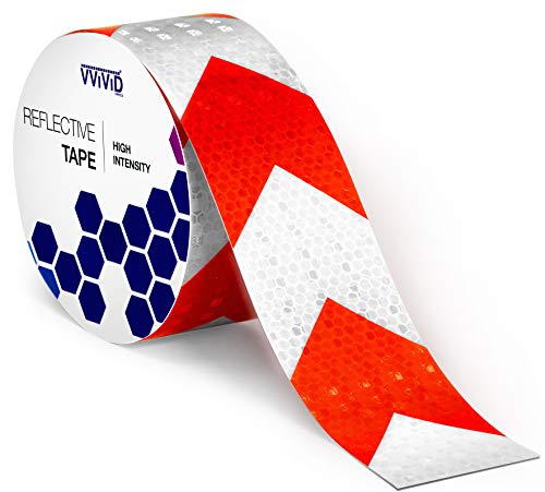 VViViD High-Intensity Reflective Red and White Striped Arrow Self ...