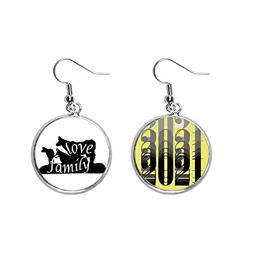 Svarta djur hyena kontur naturliga örhängen smycken mode 2021 nyår gåva