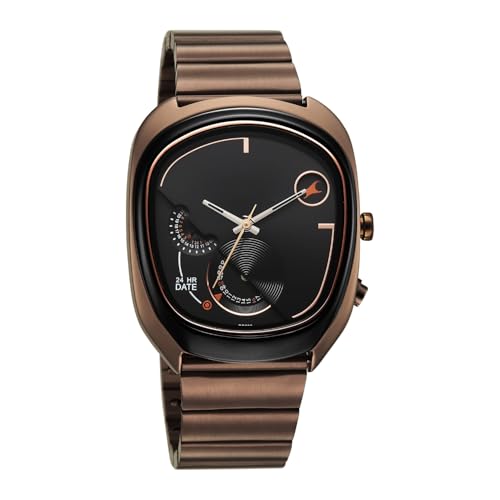Image of Fastrack Cosmic Tribe Quartz Black Shaped Dial Men's Watch | Stainless Steel Strap Material | Watches for Men Analog - 3327KM01