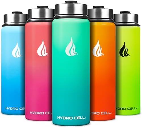 HYDRO CELL Stainless Steel Insulated Water Bottle with Straw - Fo...