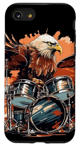 Batterie patriotique avec aigle pour les amateurs de musique à percussion Coque pour iPhone SE (2020) / 7 / 8