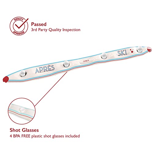FUNBOY Inflatable Shot Board Ski, 4 Shot Capacity 6-feet Long, 4 Shot Cups Included, Apres Design - Thumbnail 4