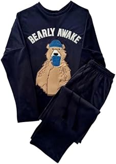 بيجامة مخمل ناعمة بطابع بسيط وجذاب