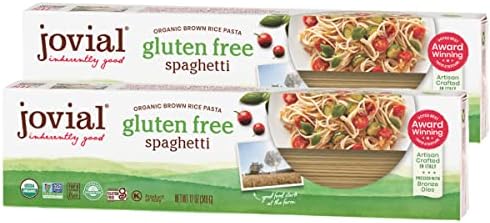 Jovial Whole Grain Brown Rice Spaghetti Pasta - Pasta Spaghetti, Spaghetti Pasta, Whole Grain Pasta, Organic Pasta, Gluten Free, Dairy Free, Brown Rice Pasta, Made in Italy - 12 Oz, 2 Pack