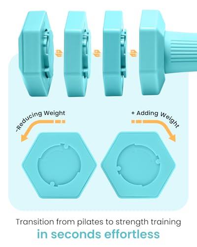 Adjustable Dumbbells Set, 4 in 1 Hand Weights Set for Women Men 10 LB/ 12 LB Dumbbell Pair Each 2lbs 3lbs 4lbs 5lbs Weights Dumbbells Set with TPU Soft Rubber Handle for Home Gym Exercise Fitness - Image 4