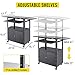 VEVOR AV Cart, 27-41 inch Height Adjustable Media Cart with 2 Drop Leaves, 150 LBS Capacity Presentation Cart with A Locking Cabinet, 33 x 18 inch Widened Steel Projector Cart with A Keyboard Tray