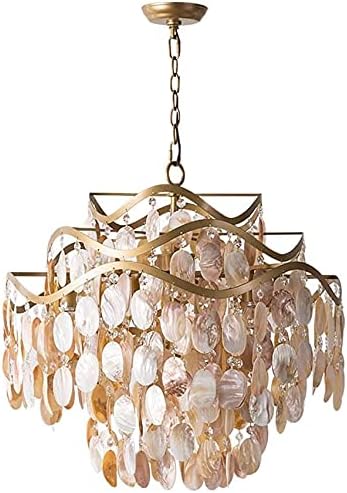 UZOURI Amerikaanse Land Kroonluchter Restaurant Lamp Kristal Woonkamer Decoratie Verlichting Seashell Rain Drop Hanglampen Armatuur: