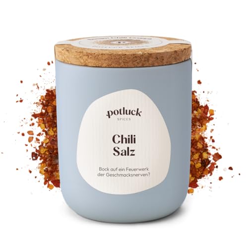 Potluck | Chili Salz | Speisesalz-Zubereitung im Keramiktopf | 100 g | Vegan, glutenfrei und mit...