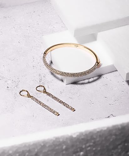 DKNY Gold-Tone Micropavé Linear Drop Earrings - Beautiful Women's Jewelry - Gold-Tone & Crystal Dangle Earrings2