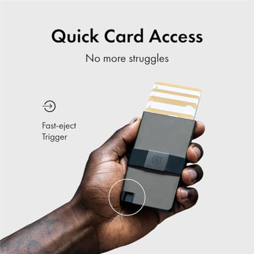Image of Ekster Aluminum Cardholder Wallet for Men | Metal Wallets with RFID Blocking Layer | Slim & Minimalist Aluminum Wallet with Push Button for Quick Card Access (Graphite)