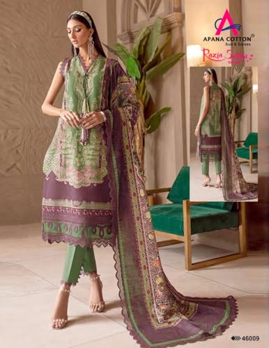 Image of SAMREEN TEXTILE Women's Cotton Floral Printed Unstitched Salwar Suit Dress Material With Dupatta