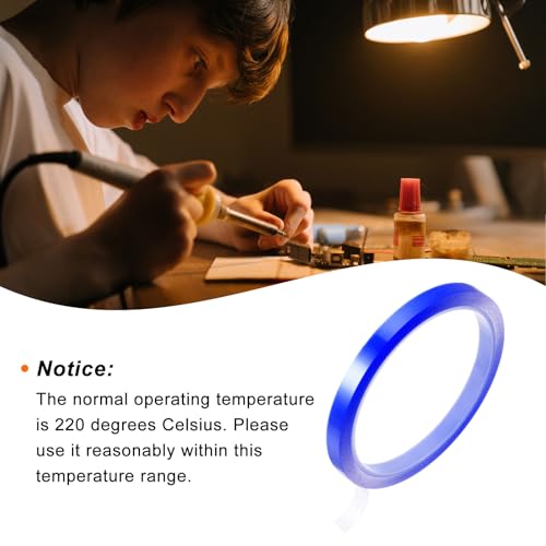 Image of HARFINGTON 4 Rolls Heat Tape High Temperature Heat Resistant Tape 8mmx33m(108ft) Sublimation Thermal Heat Transfer Tape for Sublimation Press No Residue, Blue