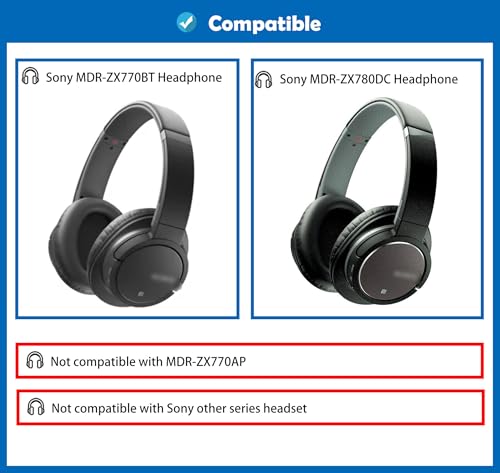 Almohadillas de reemplazo de tela reforzada y duradera para auriculares MDR-ZX770BN compatibles con Sony MDR-ZX770BN MDR-ZX770BT MDR-ZX780DC miniatura 2