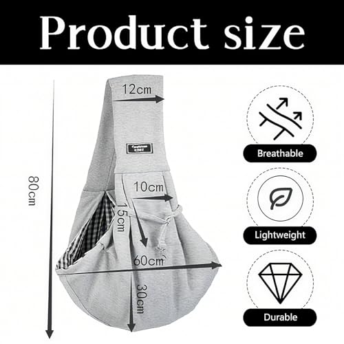 Hundetragetasche, Reversible Welpentrage Freihändig, Hunderucksack Bis 8 kg, Haustiertasche für kleinen Hund und Katze, Hundetragetasche für Spaziergänge/Aktivitäten im Freien (Grau)