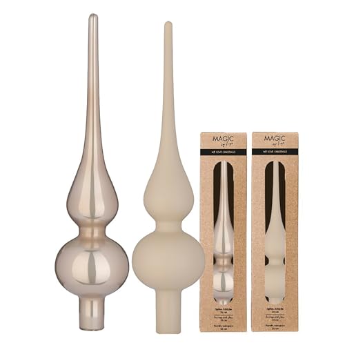 Christbaumspitze Glas 26cm x 1 Stück - matt oder glänzend Sortiert -...