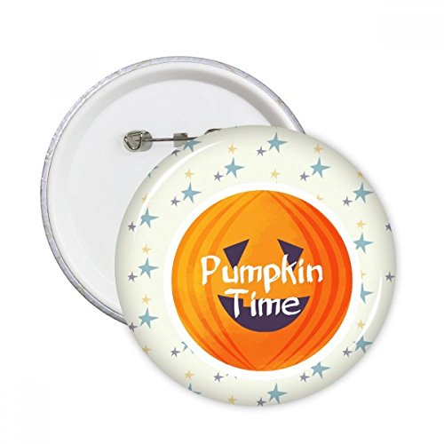 Badge citrouille Halloween rond comme petit cadeau d'invité pour fête d'automne - Set de 5 XL