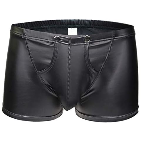 TESOON Herren-Boxershorts aus Kunstleder - - Large Cover